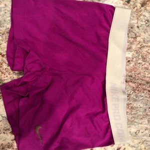 Nike pro shorts in purple. Size M